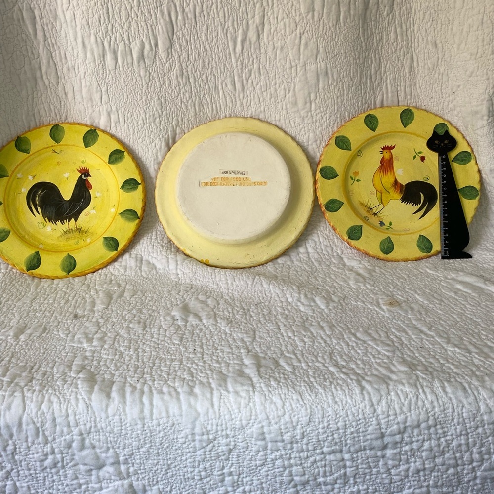 Plates Decorative Ceramic Pottery Handpainted Roosters‎